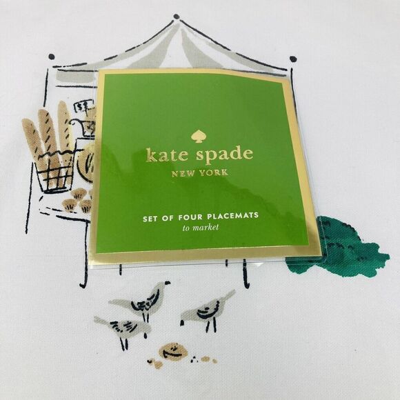 KATE SPADE‎ new york Placemats - To Market 13x19” Lot of 4 NWT - Picture 3 of 7